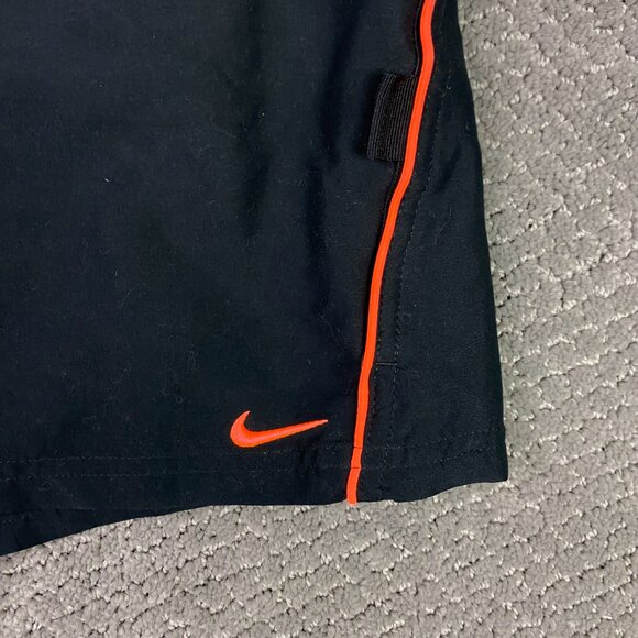 Vintage Nike Board Shorts Men's XXL Black Orange Swim Trunks Mesh Lining - Picture 2 of 11